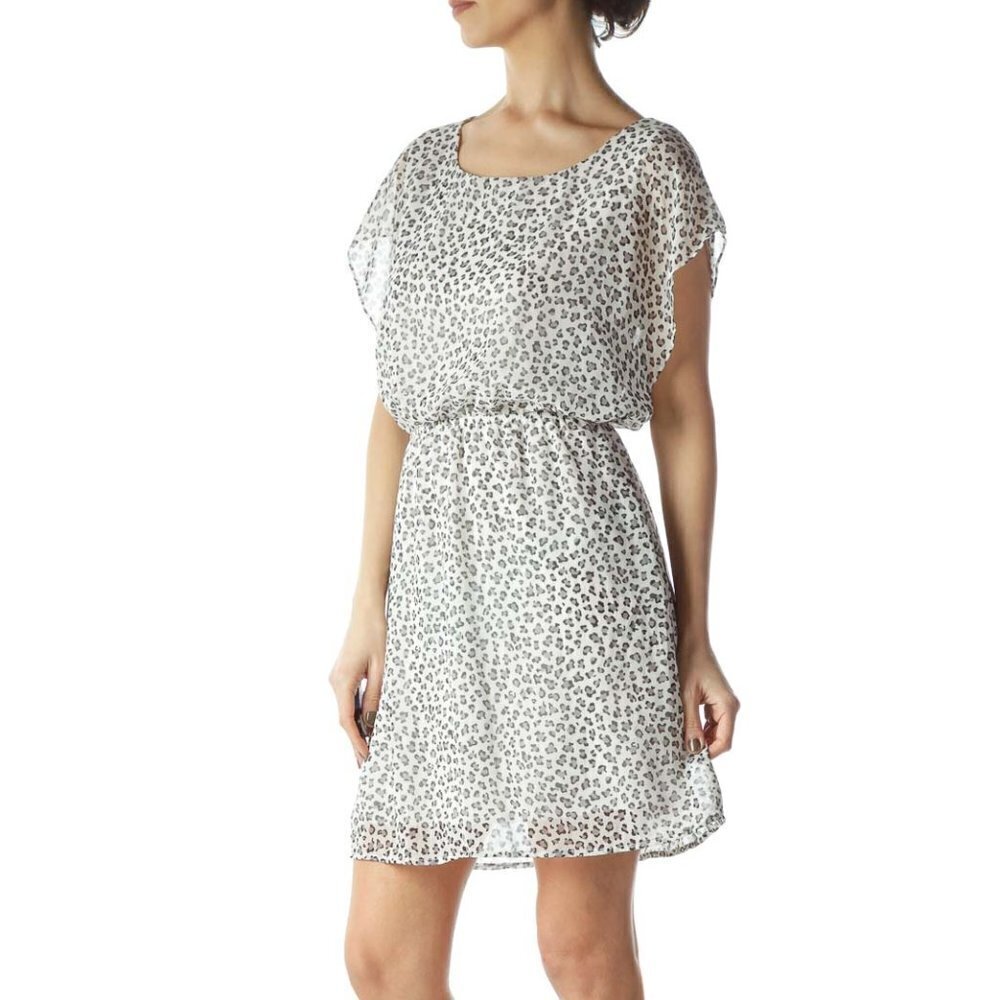 Needle & Thread White Cheetah Print Dress